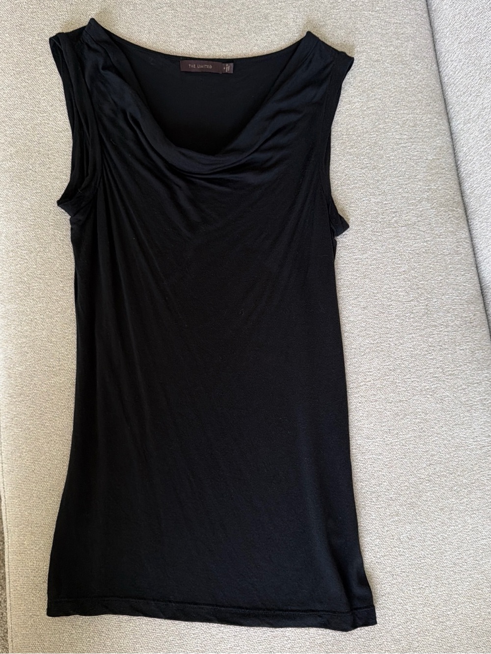 The Limited Black Sleeveless Cowl Neck Tank